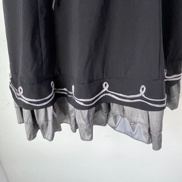 Terra Nostra dress spaghetti strap Spanish style black and silver size 12 - Picture 6 of 11